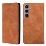 Per Samsung Galaxy S25+ 5G Custodia magnetica in pelle Skin Feel (marrone chiaro)