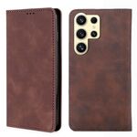 Per Samsung Galaxy S25 Ultra 5G Custodia per telefono in pelle magnetica Skin Feel (marrone scuro)