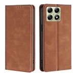 Per Xiaomi 14T 5G Custodia per telefono in pelle magnetica Skin Feel (marrone chiaro)