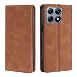 Per Xiaomi 14T Pro 5G Custodia per telefono in pelle magnetica Skin Feel (marrone chiaro)
