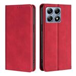 Per Xiaomi 14T Pro 5G Custodia per telefono in pelle magnetica Skin Feel (rosso)