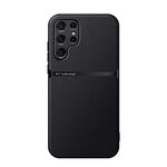 Per Samsung Galaxy S22 Ultra 5G Custodia per telefono antiurto magnetica in pelle Litchi con copertura totale (nero)