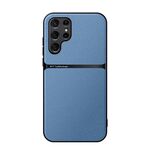 Per Samsung Galaxy S22 Ultra 5G Custodia per telefono antiurto magnetica in pelle Litchi con copertura totale (blu)