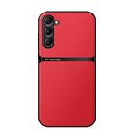 Per Samsung Galaxy S23 FE 5G Custodia per telefono antiurto magnetica in pelle Litchi con copertura completa (rossa)