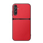 Per Samsung Galaxy S24 FE 5G Custodia per telefono antiurto magnetica in pelle Litchi con copertura completa (rossa)