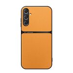 Per Samsung Galaxy S24 FE 5G Custodia per telefono antiurto magnetica in pelle Litchi con copertura completa (giallo)