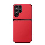 Per Samsung Galaxy S24 Ultra 5G Custodia per telefono antiurto magnetica in pelle Litchi a copertura totale (rossa)
