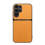 Per Samsung Galaxy S25 Ultra 5G Custodia per telefono antiurto magnetica in pelle Litchi con copertura completa (giallo)