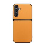 Per Samsung Galaxy S25+ 5G Custodia per telefono antiurto magnetica in pelle Litchi a copertura totale (giallo)