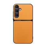 Per Samsung Galaxy S25 5G Custodia per telefono antiurto magnetica in pelle Litchi con copertura totale (giallo)