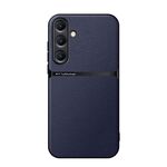 Per Samsung Galaxy S25 5G Custodia per telefono antiurto magnetica in pelle Litchi con copertura totale (blu navy)