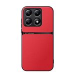 Per Xiaomi 14T Custodia per telefono antiurto magnetica in pelle Litchi con copertura completa (rossa)