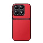Per Xiaomi 14T Pro Custodia per telefono antiurto magnetica in pelle Litchi con copertura completa (rossa)