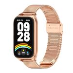 Per Xiaomi Smart Band 9 Active / Redmi Band 3 Mijobs Metal Shell Milan Buckle Watch Band (oro rosa)