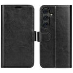 Per Samsung Galaxy S25+ 5G R64 Texture Custodia in pelle con flip orizzontale (nero)