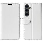 Per Samsung Galaxy S25+ 5G R64 Texture Custodia in pelle con flip orizzontale (bianco)