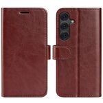 Per Samsung Galaxy S25+ 5G R64 Texture Custodia in pelle con flip orizzontale (marrone)