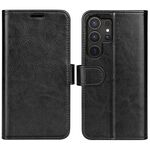 Per Samsung Galaxy S25 Ultra 5G R64 Texture Custodia in pelle con flip orizzontale (nero)