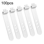 100 pezzi/confezione 73mm 3 fori avvolgicavo in silicone (bianco)