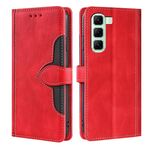 Per Infinix Hot 50 4G Custodia in pelle con fibbia magnetica Skin Feel (rosso)