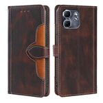 Per Infinix Hot 50i 4G Custodia in pelle con fibbia magnetica effetto pelle (marrone)