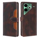 Per Tecno Pova 6 Neo 4G Custodia in pelle con fibbia magnetica Skin Feel (marrone)