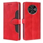 Per Tecno Spark 30C 4G Custodia in pelle con fibbia magnetica Skin Feel (rosso)