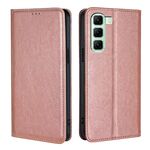 Per Infinix Hot 50 5G Gloss Oil Solid Color Magnetic Leather Phone Case (Oro rosa)