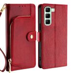 Per Infinix Hot 50 5G Custodia in pelle con cerniera (rosso)