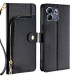 Per Infinix Hot 50i 4G Custodia in pelle con cerniera (nera)