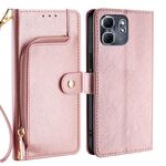 Per Infinix Hot 50i 4G Custodia in pelle con cerniera (oro rosa)