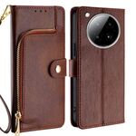 Per Infinix Zero 40 4G Custodia in pelle con cerniera (marrone)