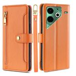 Per Tecno Pova 6 Neo 4G Sheep Texture Portafoglio a tracolla con cerniera in pelle Custodia per telefono (arancione)