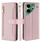 Per Tecno Pova 6 Neo 4G Sheep Texture Portafoglio a tracolla con cerniera in pelle Custodia per telefono (rosa)