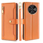 Per Tecno Spark 30C 4G Custodia per telefono in pelle con cerniera a tracolla con texture di pecora (arancione)