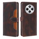 Per Redmi 14C 4G Custodia in pelle con fibbia magnetica effetto pelle (marrone)