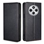 Per Redmi 14C 4G Custodia magnetica in pelle tinta unita Gloss Oil (nera)