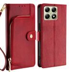 Per Xiaomi 14T 5G Custodia in pelle con cerniera (rosso)