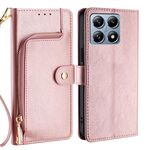 Per Xiaomi 14T Pro 5G Custodia in pelle con cerniera (oro rosa)