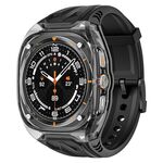 Per Samsung Galaxy Watch Ultra 47mm Cinturino per orologio in TPU ibrido PC modificato (nero trasparente nero)