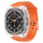Per Samsung Galaxy Watch Ultra 47mm Cinturino per orologio in TPU ibrido PC modificato (arancione trasparente)