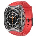 Per Samsung Galaxy Watch Ultra 47mm modificato PC Hybrid TPU Watch Case Band (rosso trasparente nero)