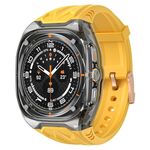 Per Samsung Galaxy Watch Ultra 47mm modificato PC Hybrid TPU Watch Case Band (giallo trasparente nero)