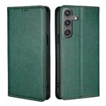 Per Samsung Galaxy S25 5G Custodia magnetica in pelle tinta unita color petrolio lucido (verde)