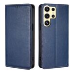 Per Samsung Galaxy S25 Ultra 5G Custodia magnetica in pelle tinta unita color petrolio lucido (blu)