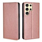 Per Samsung Galaxy S25 Ultra 5G Custodia per telefono magnetica in pelle tinta unita Gloss Oil (oro rosa)