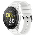 Per COROS Watch 22mm Vertical Pattern Black Buckle Silicone Watch Band (Bianco)