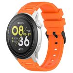 Per COROS Watch 22mm Vertical Pattern Black Buckle Silicone Watch Band (Arancione)