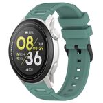 Per COROS Watch 22mm Vertical Pattern Black Buckle Silicone Watch Band (verde oliva)