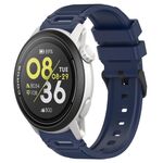 Per COROS Watch 22mm Vertical Pattern Black Buckle Silicone Watch Band (Blu Navy)